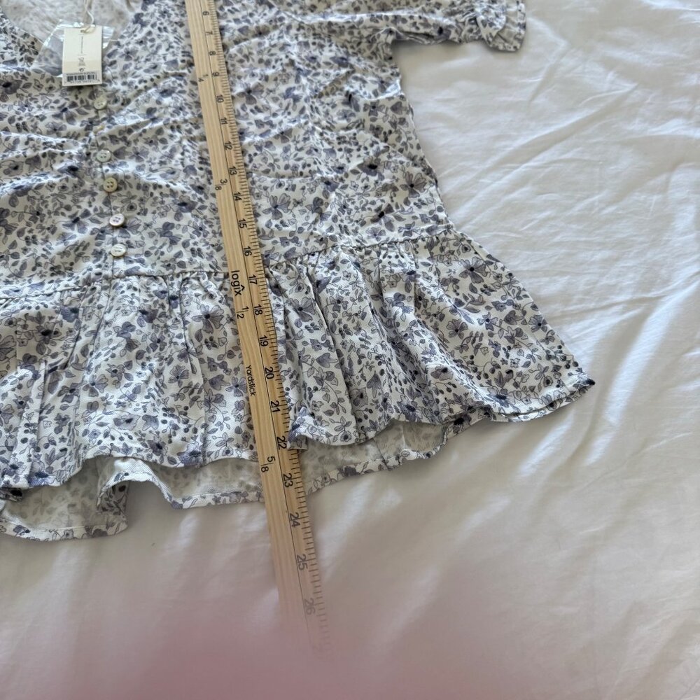 Rylee + Cru Floral Maddy Button Front Hi Lo Blouse Shirt Top Womens sz Large NEW - Picture 7 of 7